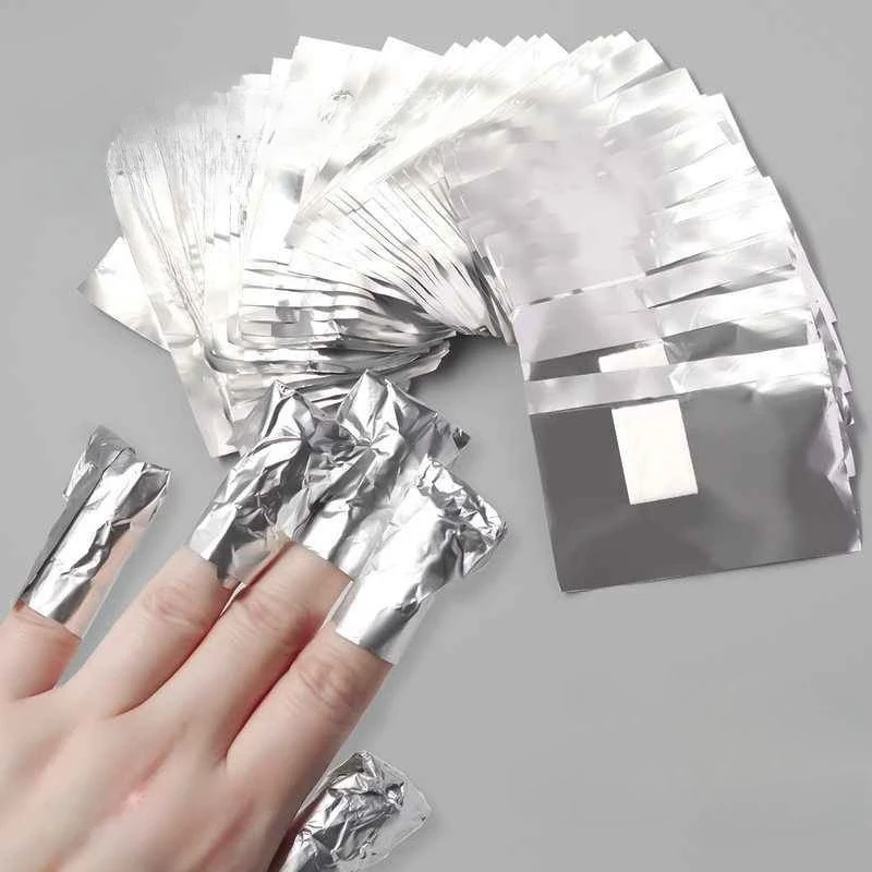 Nail Foil Transfer - 100 قطعة مزيل الألومنيوم احباط مسمار