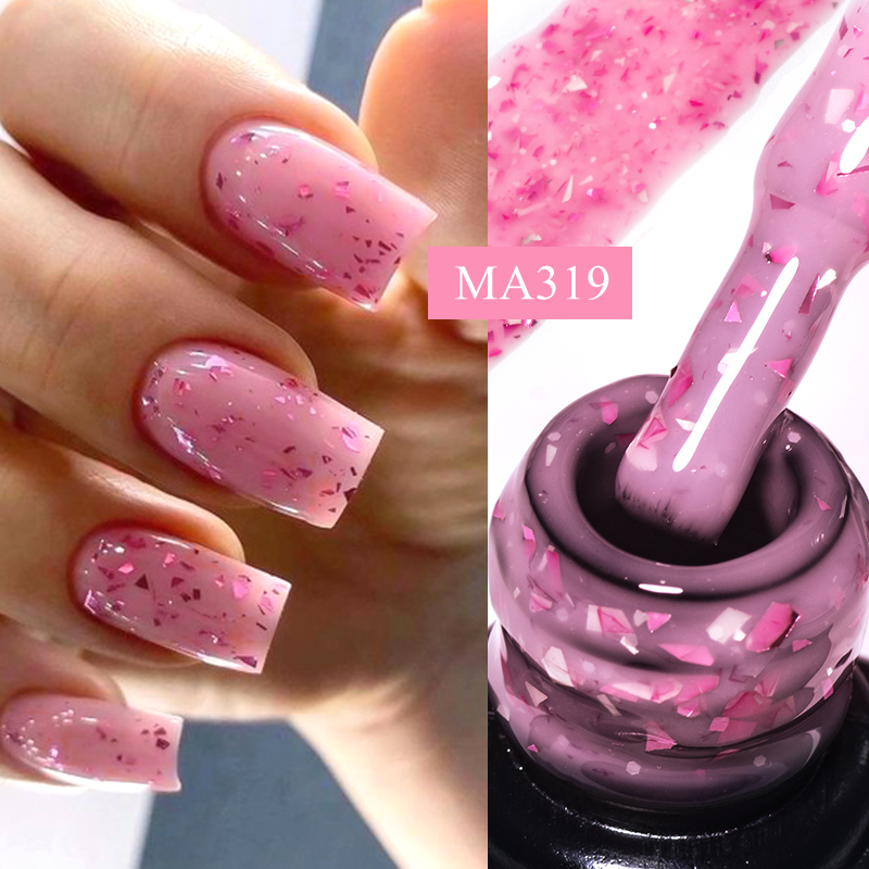 Nail Foil Transfer - يجتمع عبر 7 مللي الوردي بريق