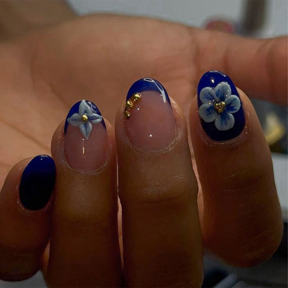 Nail Art Ideas - 24 قطعة من ملصقات الأظافر القصيرة
