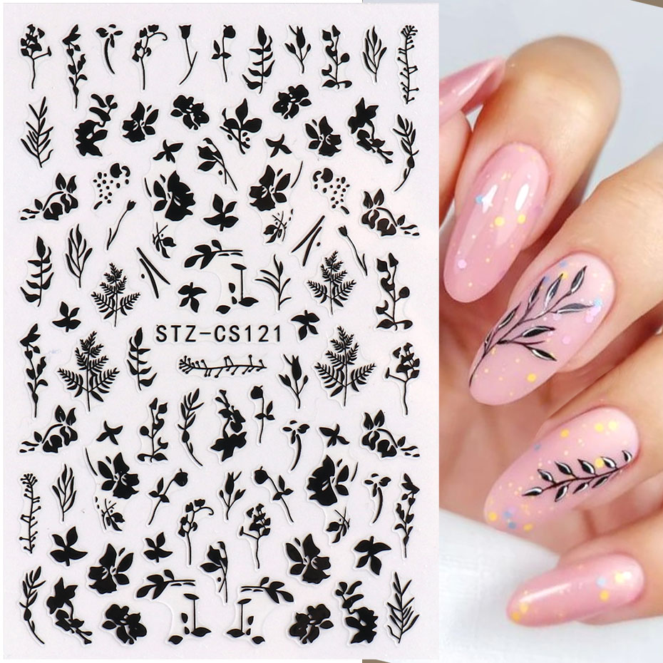 2 قطع 3D بسيطة الأزهار ورقة مس - مراجعة Nail Art Simple Elegant وسعره
