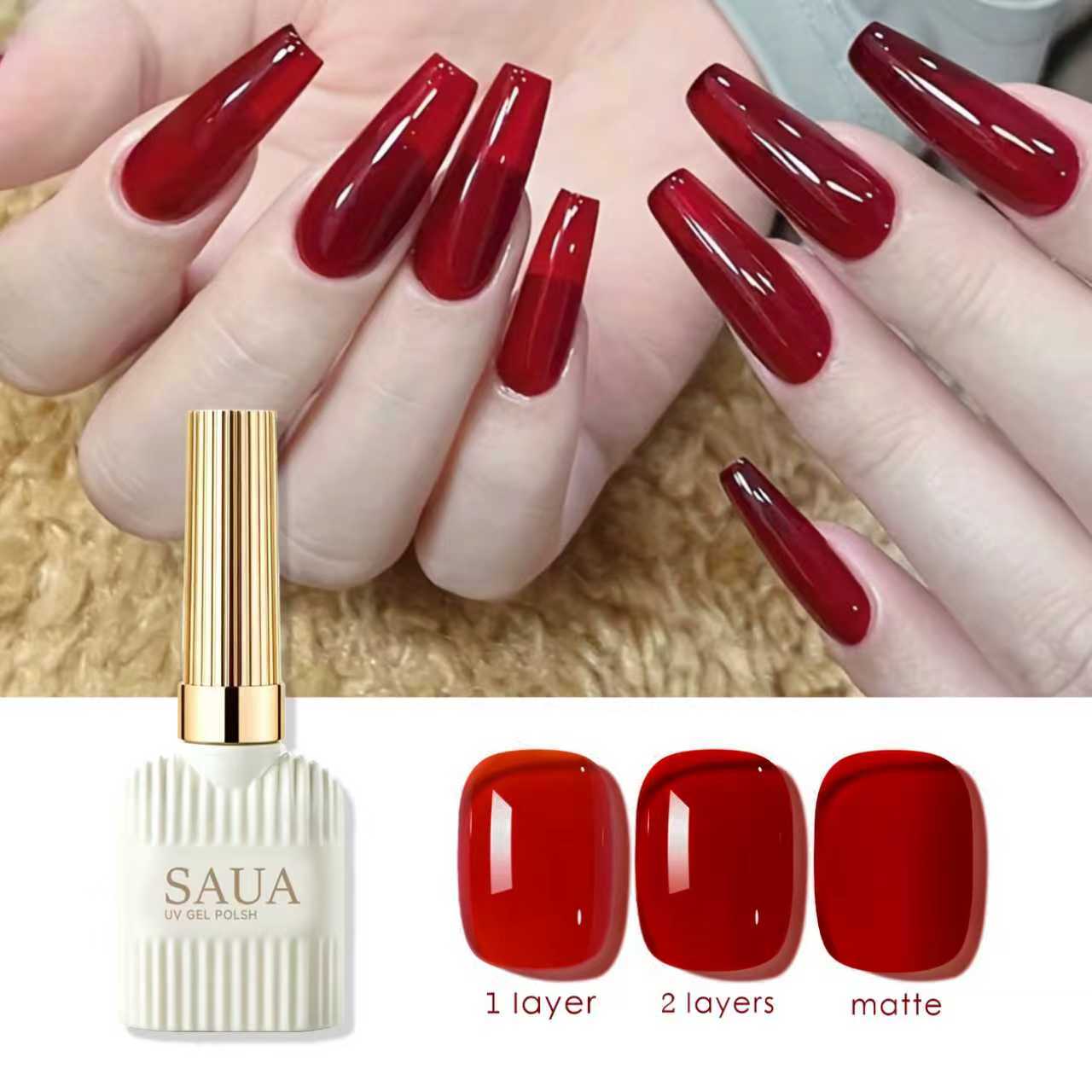 طلاء أظافر أحمر شفاف بحجم 15 م - مراجعة Nail Art Simple Elegant وسعره