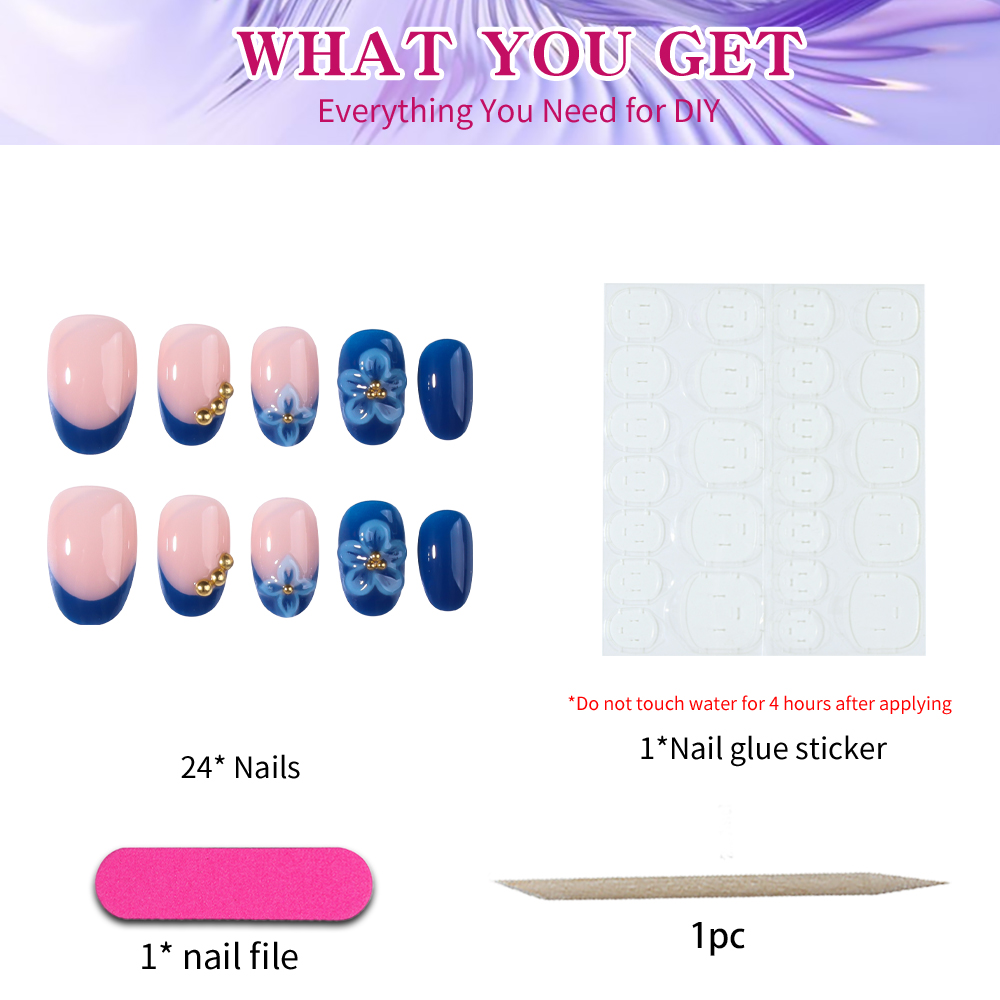 24 قطعة من ملصقات الأظافر القص - مراجعة Nail Art Ideas وسعره